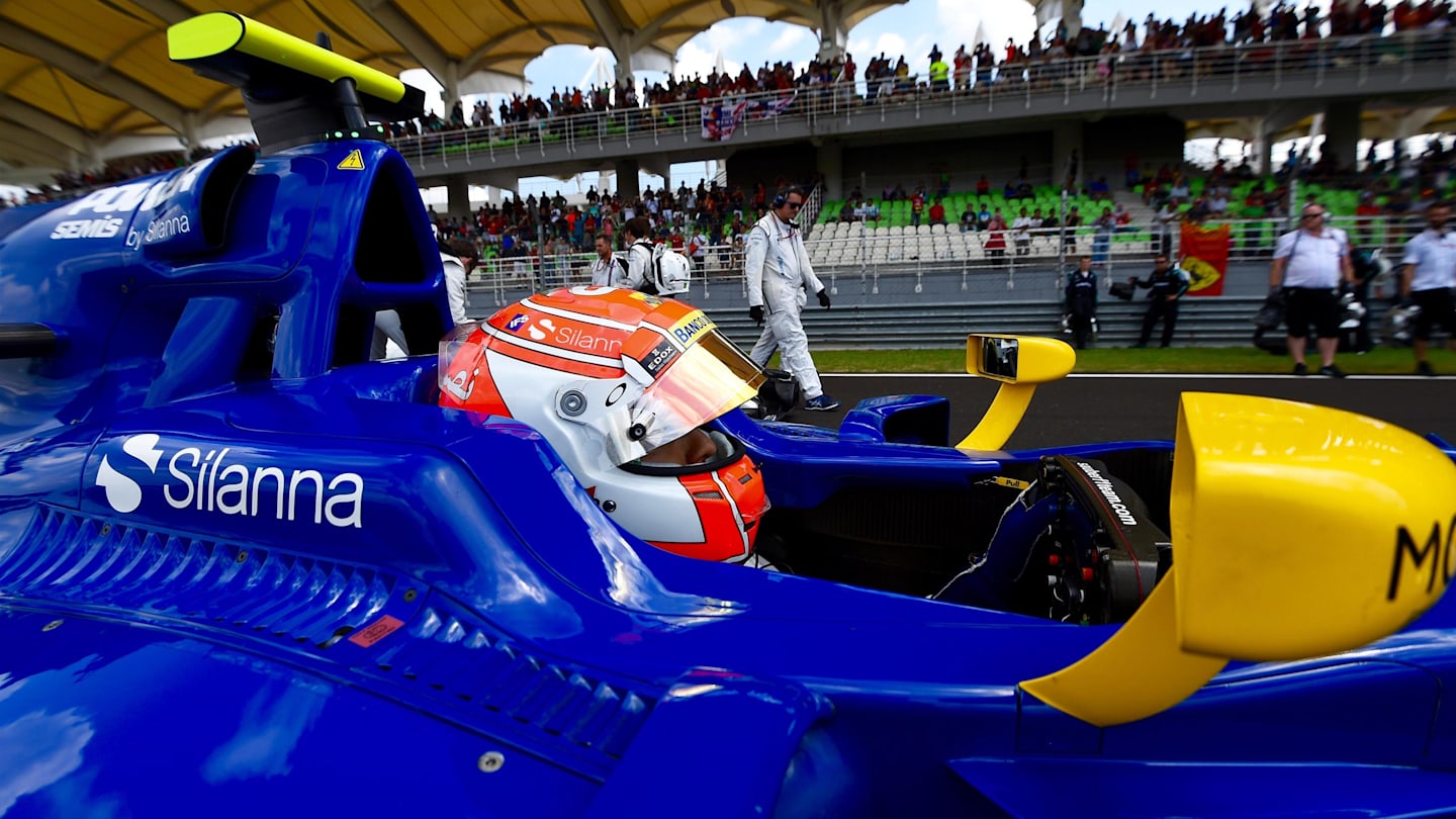 Felipe Nasr (BRA) Sauber C35 on the grid at Formula One World Championship, Rd16, Malaysian Grand