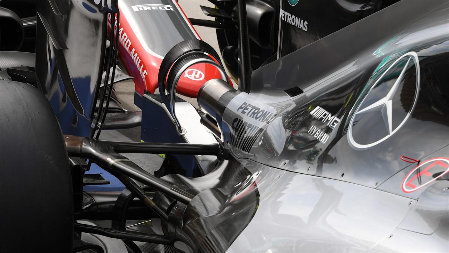 Mercedes-Benz F1 W07 Hybrid rear wing at Formula One World Championship, Rd16, Malaysian Grand Prix, Preparations, Sepang, Malaysia, Thursday 29 September 2016. © Sutton Images