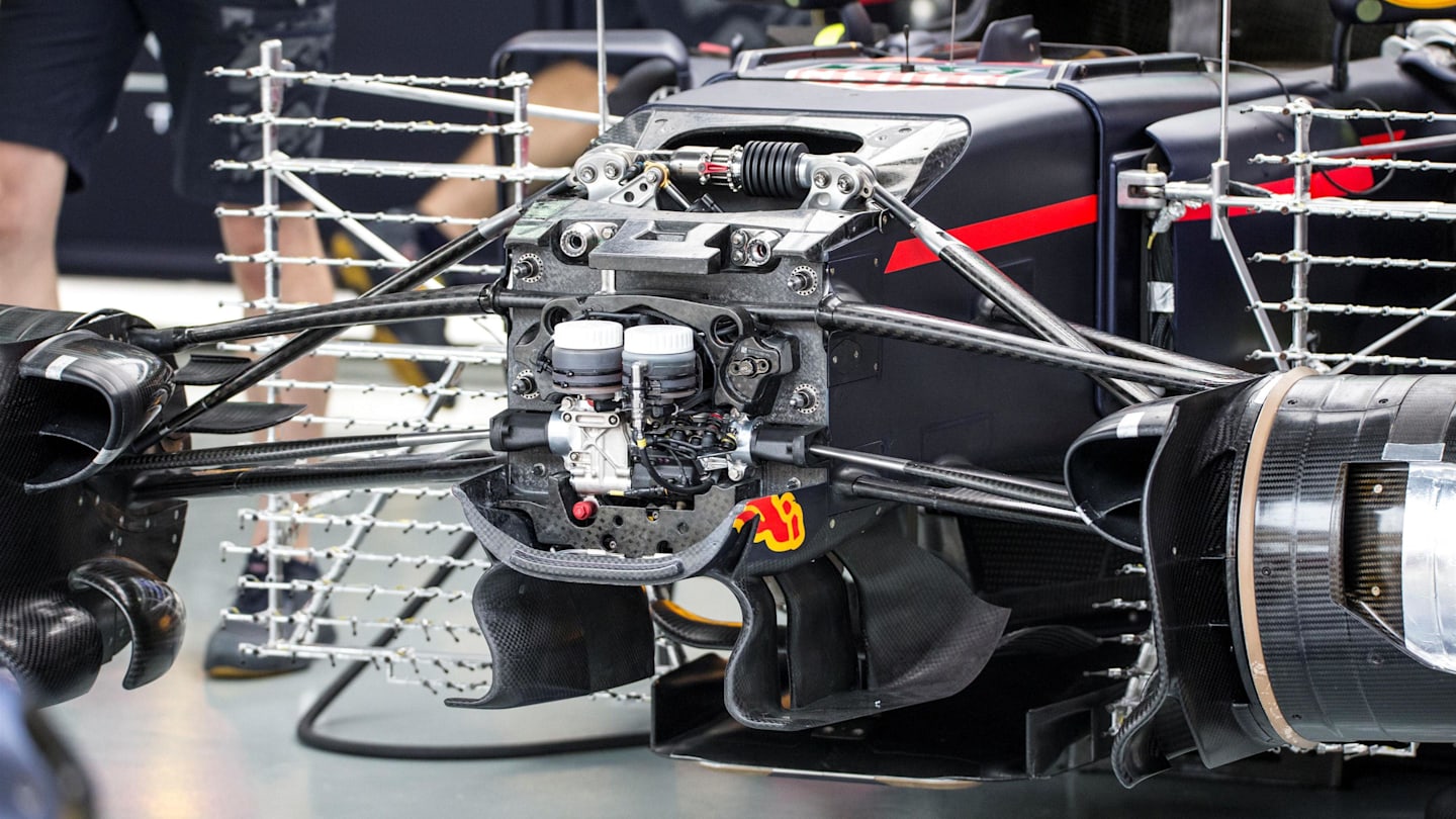 Red Bull Racing RB12 front suspension and chassis detail at Formula One World Championship, Rd16, Malaysian Grand Prix, Preparations, Sepang, Malaysia, Thursday 29 September 2016. © Sutton Images