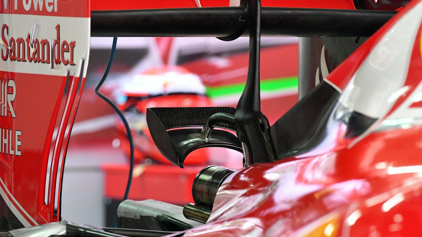 Ferrari SF16-H rear wing detail at Formula One World Championship, Rd16, Malaysian Grand Prix, Preparations, Sepang, Malaysia, Thursday 29 September 2016. © Sutton Images