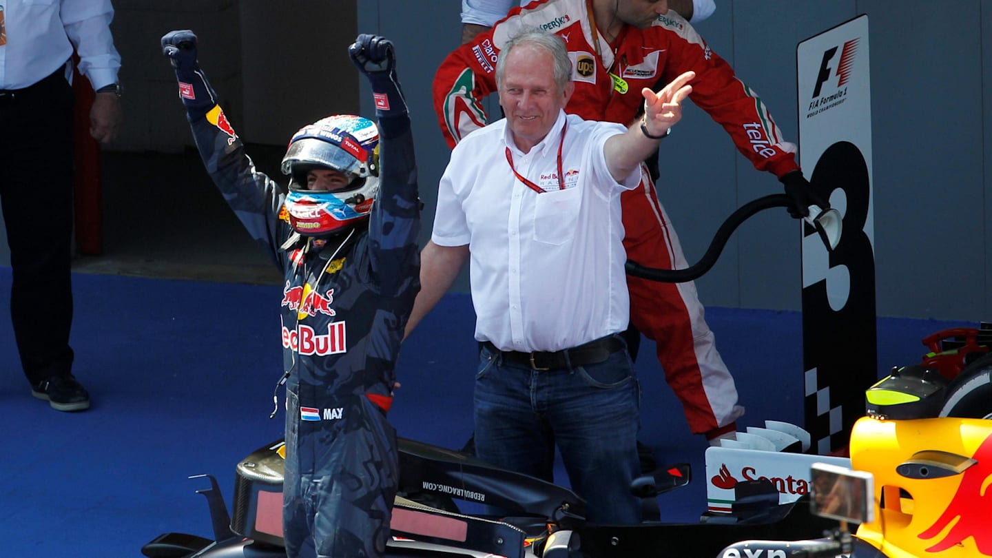 Race winner Max Verstappen (NED) Red Bull Racing and Dr Helmut Marko (AUT) Red Bull Motorsport