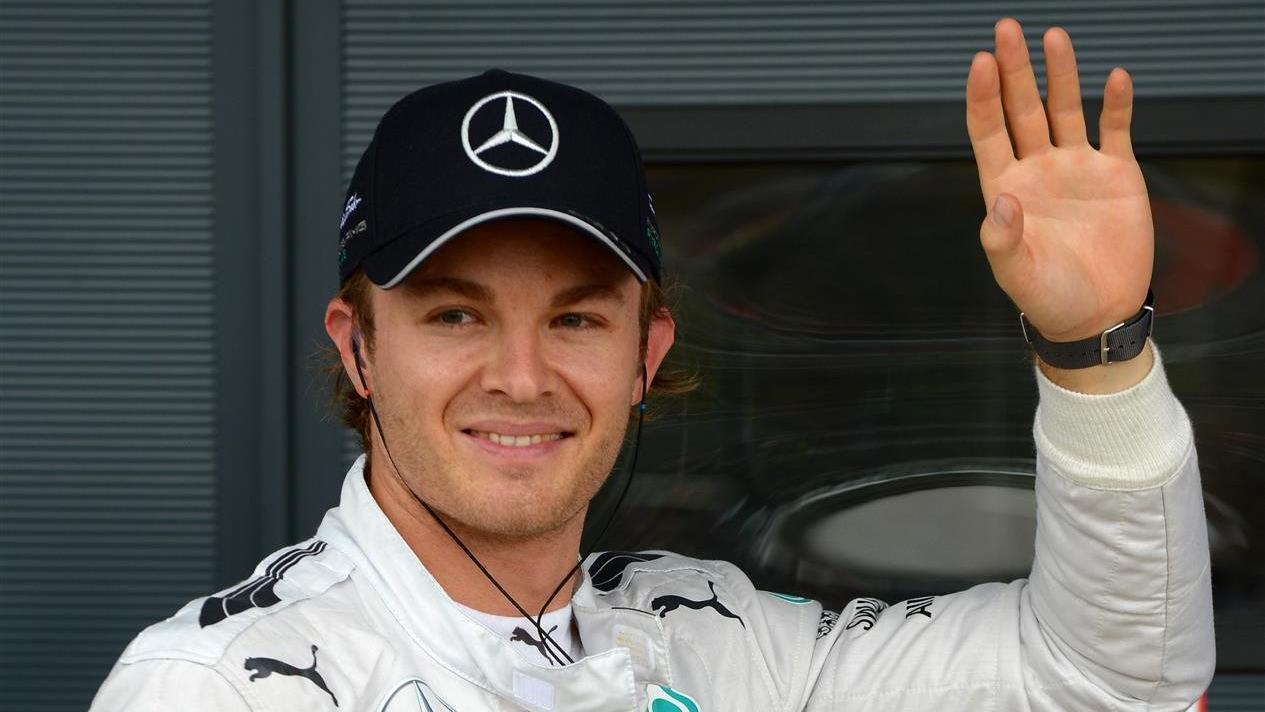 Pole sitter Nico Rosberg (GER) Mercedes AMG F1 celebrates in parc ferme. Formula One World Championship, Rd9, British Grand Prix, Qualifying, Silverstone, England, Saturday, 5 July 2014 © Sutton Images. No reproduction without permission
