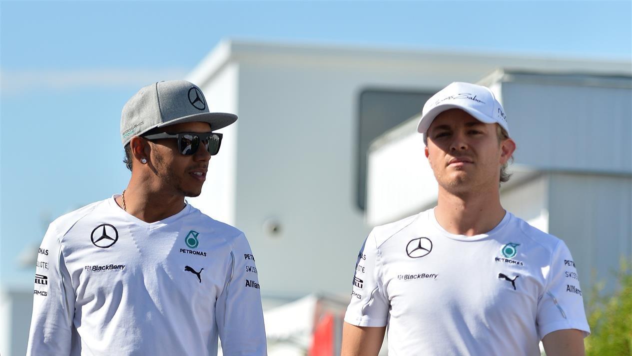 Lewis Hamilton (GBR) Mercedes AMG F1 and Nico Rosberg (GER) Mercedes AMG F1. Formula One World Championship, Rd7, Canadian Grand Prix, Practice, Montreal, Canada, Friday, 6 June 2014 © Sutton Images. No reproduction without permission