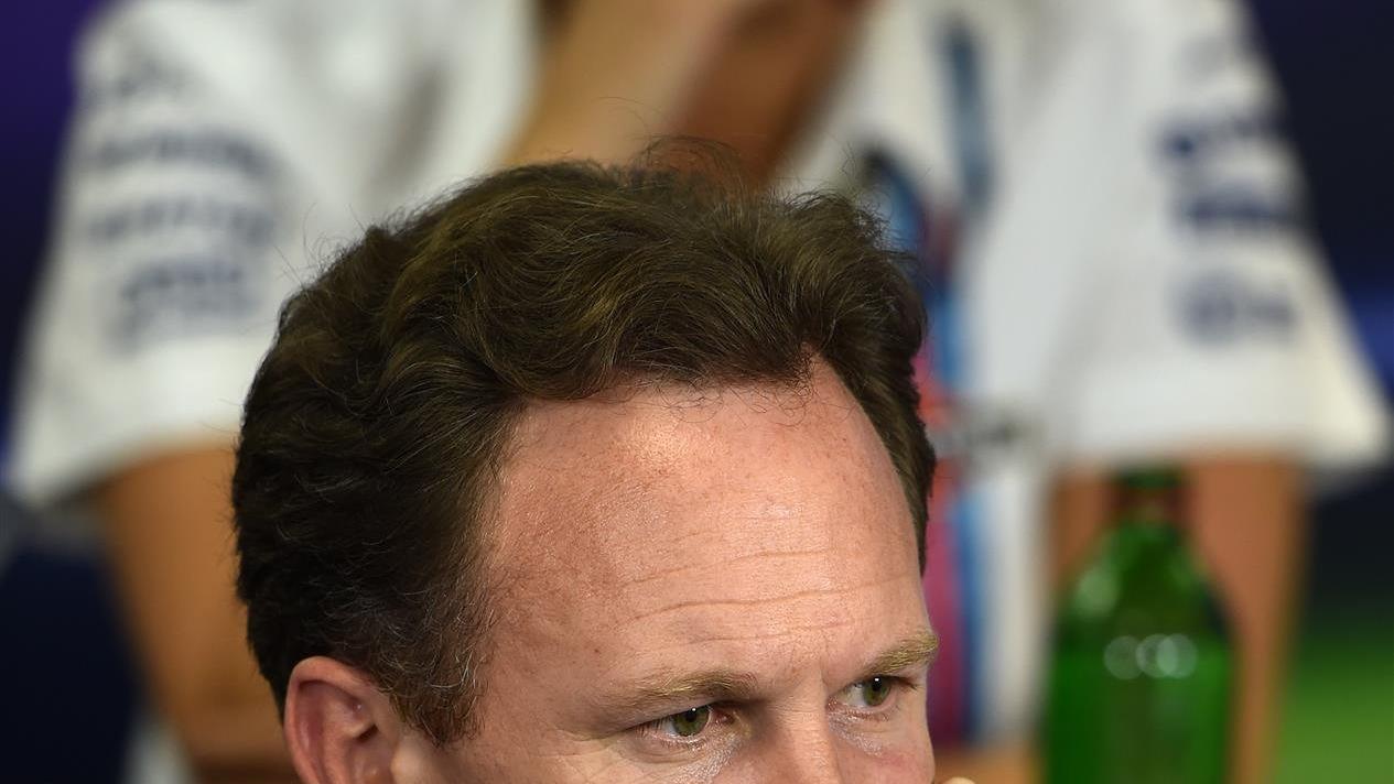 Christian Horner (GBR) Red Bull Racing Team Principal in the Press Conference. Formula One World Championship, Rd11, Hungarian Grand Prix, Practice, Hungaroring, Hungary. Friday, 25 July 2014