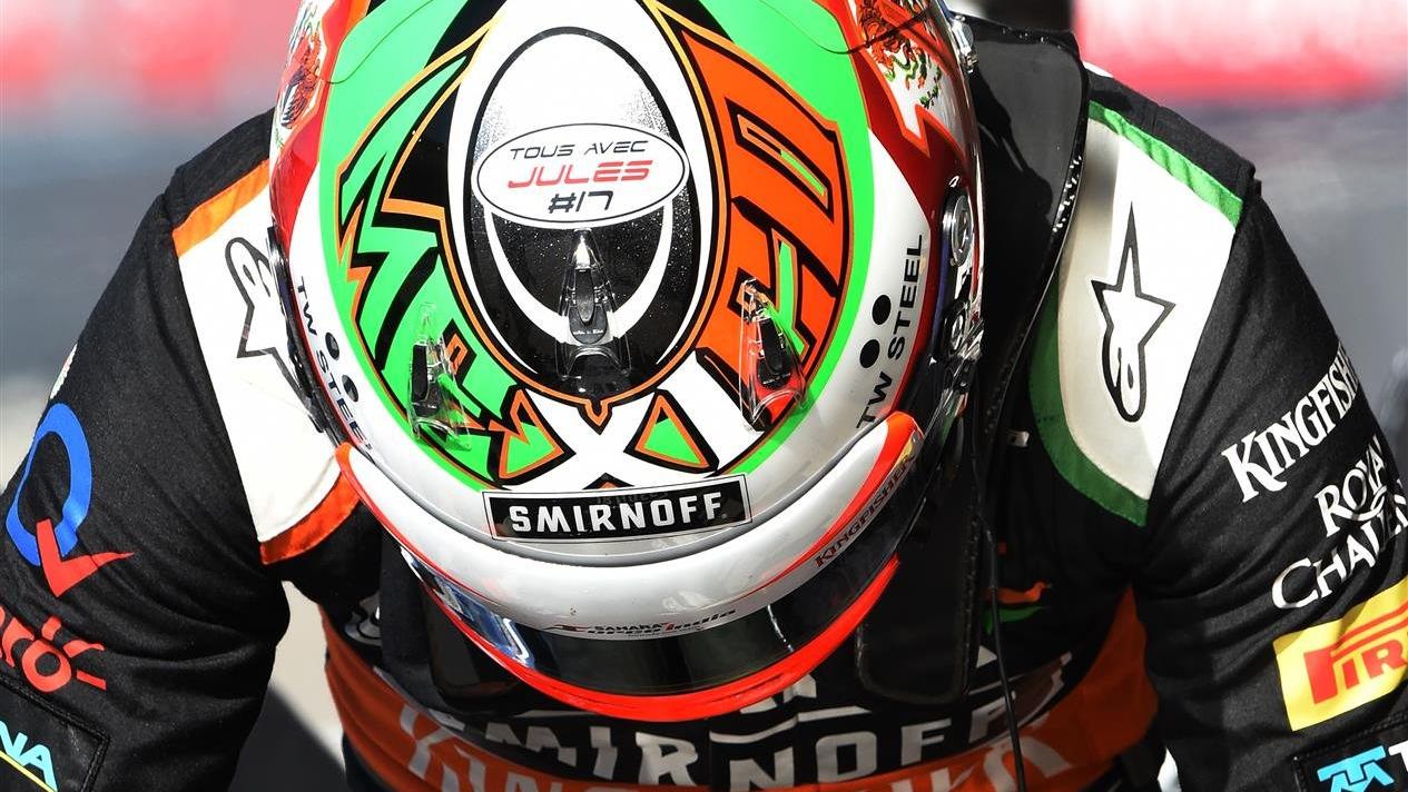 Sergio Perez (MEX) Force India. Formula One World Championship, Rd17, United States Grand Prix, Qualifying, Austin, Texas, USA, Saturday, 1 November 2014