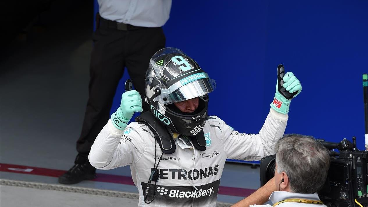 Race winner Nico Rosberg (GER) Mercedes AMG F1 celebrates in parc ferme. Formula One World Championship, Rd18, Brazilian Grand Prix, Race, Sao Paulo, Brazil, Sunday, 9 November 2014