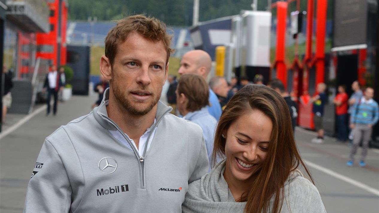 Jenson Button (GBR) McLaren and girlfriend Jessica Michibata (JPN). Formula One World Championship, Rd8, Austrian Grand Prix, Practice, Spielberg, Austria, Friday, 20 June 2014