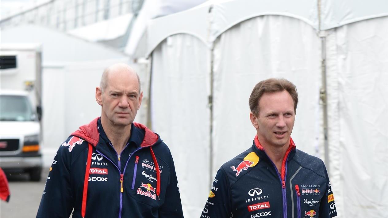 Adrian Newey (GBR) Red Bull Racing Chief Technical Officer and Christian Horner (GBR) Red Bull Racing Team Principal. Formula One World Championship, Rd7, Canadian Grand Prix, Practice, Montreal, Canada, Friday, 6 June 2014