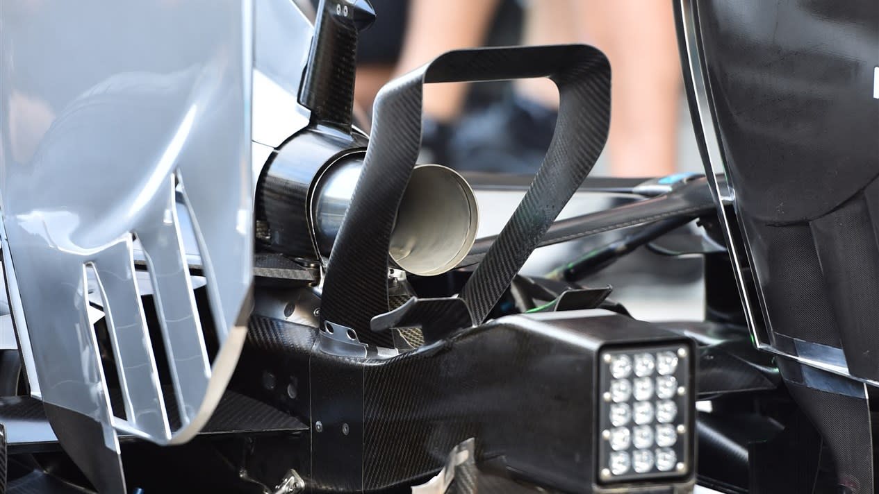 Mercedes AMG F1 W06 rear at Formula One World Championship, Rd19, Abu Dhabi Grand Prix, Preparations, Yas Marina Circuit, Abu Dhabi, UAE, Thursday 26 November 2015. © Sutton Motorsport Images