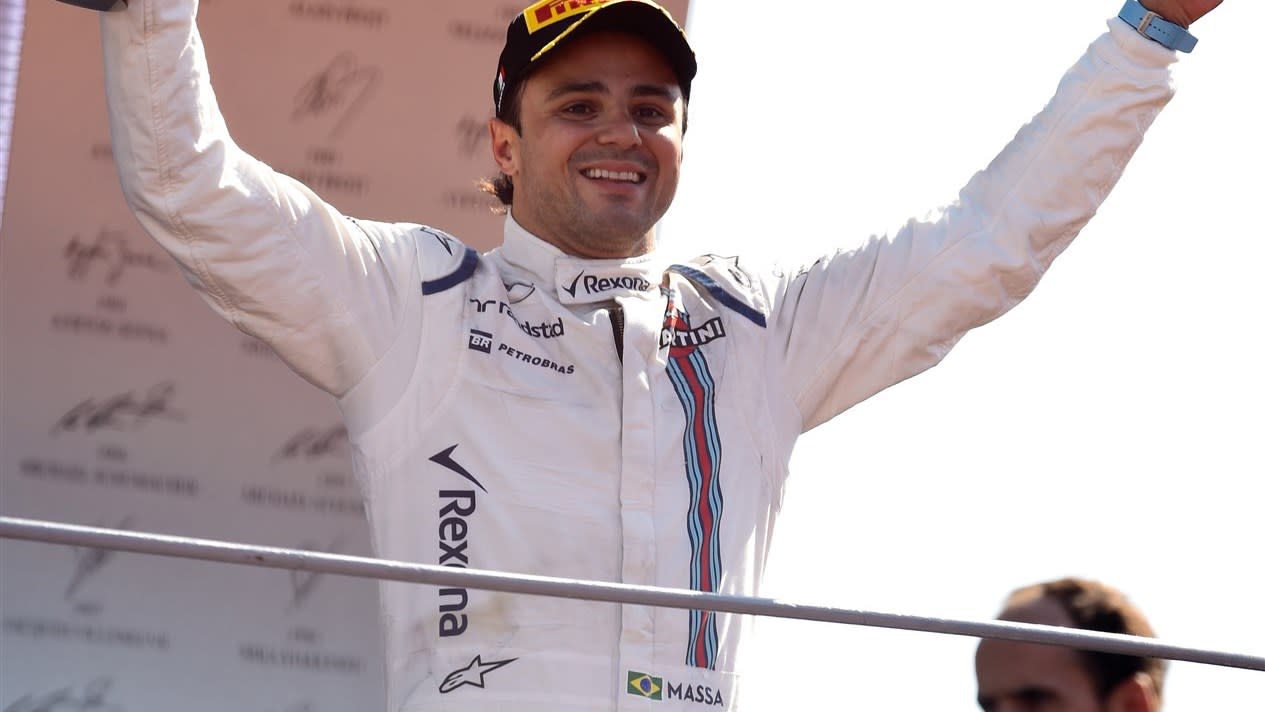 Felipe Massa (BRA) Williams celebrates on the podium with the trophy at Formula One World Championship, Rd12, Italian Grand Prix, Race, Monza, Italy, Sunday 6  September 2015. © Sutton Motorsport Images
