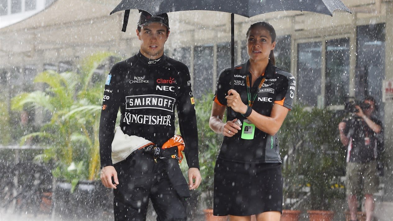 Sergio Perez (MEX) Force India after Q1 at Formula One World Championship, Rd2, Malaysian Grand Prix, Qualifying, Sepang, Malaysia, Saturday 28  March 2015. © Sutton Motorsport Images