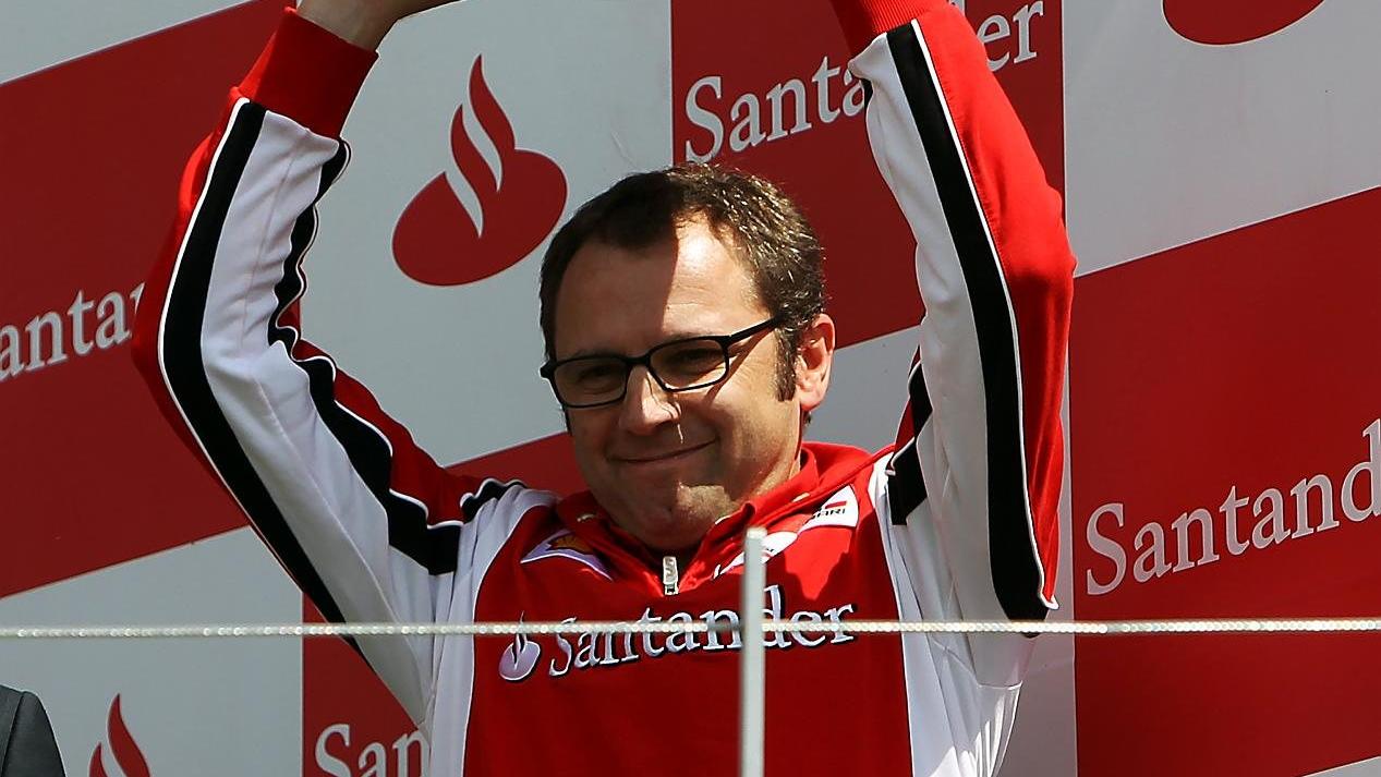 Stefano Domenicali (ITA) Ferrari General Director celebrates on the podium. Formula One World Championship, Rd 9, British Grand Prix, Race, Silverstone, England, Sunday, 10 July 2011. © Sutton Images