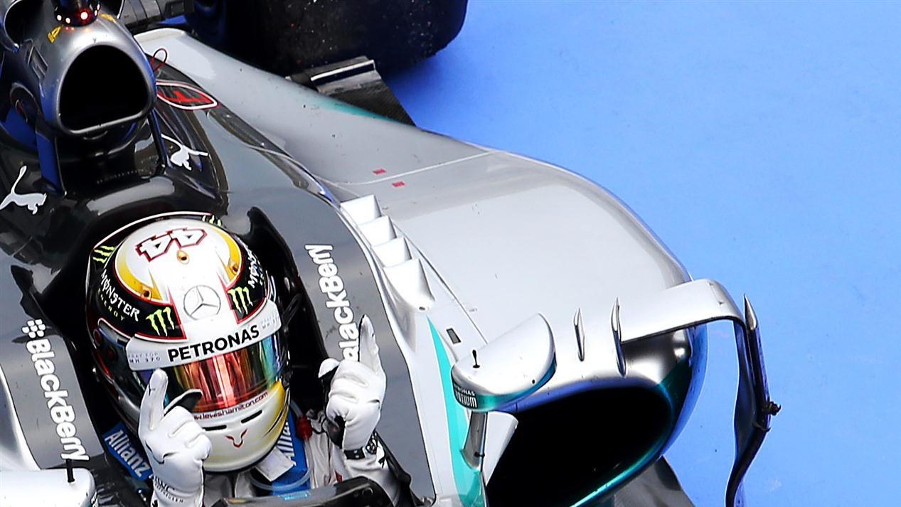 Race winner Lewis Hamilton (GBR) Mercedes AMG F1 W05 celebrates in parc ferme. Formula One World Championship, Rd2, Malaysian Grand Prix, Race, Sepang, Malaysia, Sunday, 30 March 2014