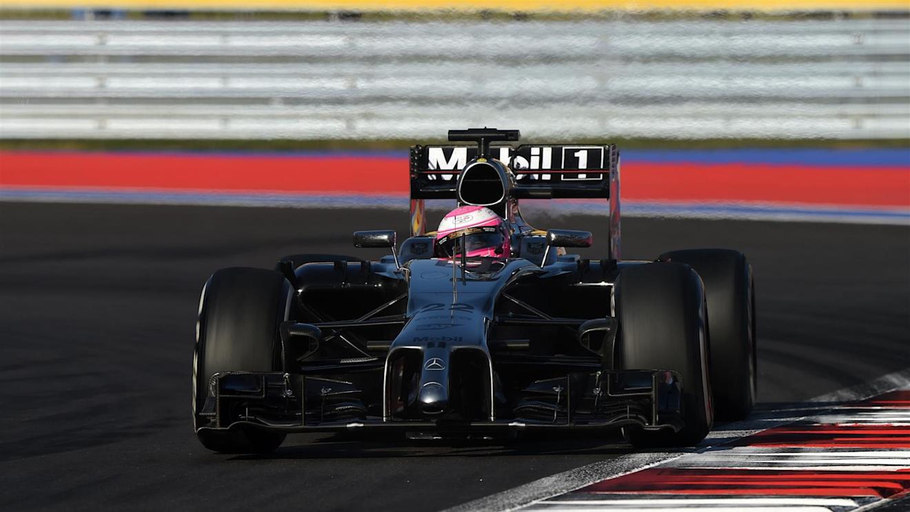 Jenson Button (GBR) McLaren MP4-29. Formula One World Championship, Rd16, Russian Grand Prix, Race, Sochi Autodrom, Sochi, Krasnodar Krai, Russia, Sunday, 12 October 2014