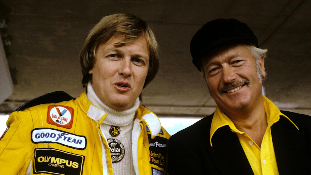 (L to R): Ronnie Peterson (SWE) Lotus with Colin Chapman (GBR) Team Owner Lotus. 1978 Formula One World Championship. © Sutton Images. No reproduction without permission