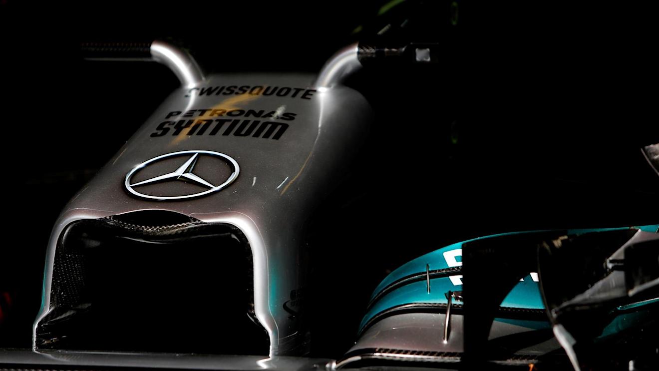 Mercedes AMG F1 W05 front nose and wing detail. Formula One World Championship, Rd5, Spanish Grand Prix, Qualifying, Barcelona, Spain, Saturday, 10 May 2014