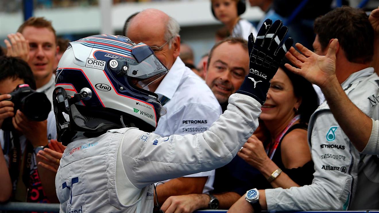 Second placed Valtteri Bottas (FIN) Williams celebrates in parc ferme. Formula One World Championship, Rd10, German Grand Prix, Race Day, Hockenheim, Germany, Sunday, 20 July 2014 © Sutton Images. No reproduction without permission