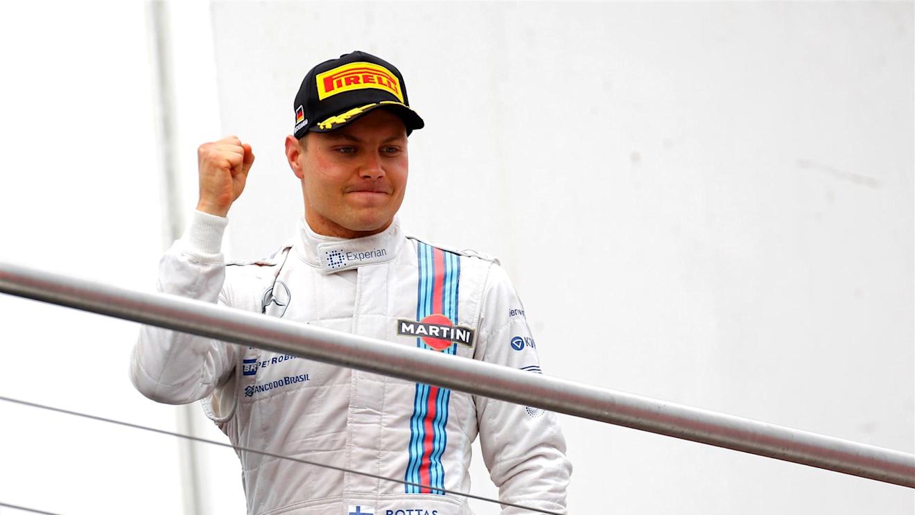 Second placed Valtteri Bottas (FIN) Williams celebrates on the podium. Formula One World Championship, Rd10, German Grand Prix, Race Day, Hockenheim, Germany, Sunday, 20 July 2014 © Sutton Images. No reproduction without permission