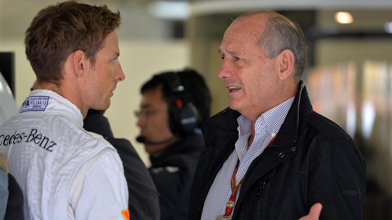 Jenson Button (GBR) McLaren and Ron Dennis (GBR) McLaren Executive Chairman. Formula One World Championship, Rd4, Chinese Grand Prix, Qualifying, Shanghai, China, Saturday, 19 April 2014 © Sutton Images. No reproduction without permission