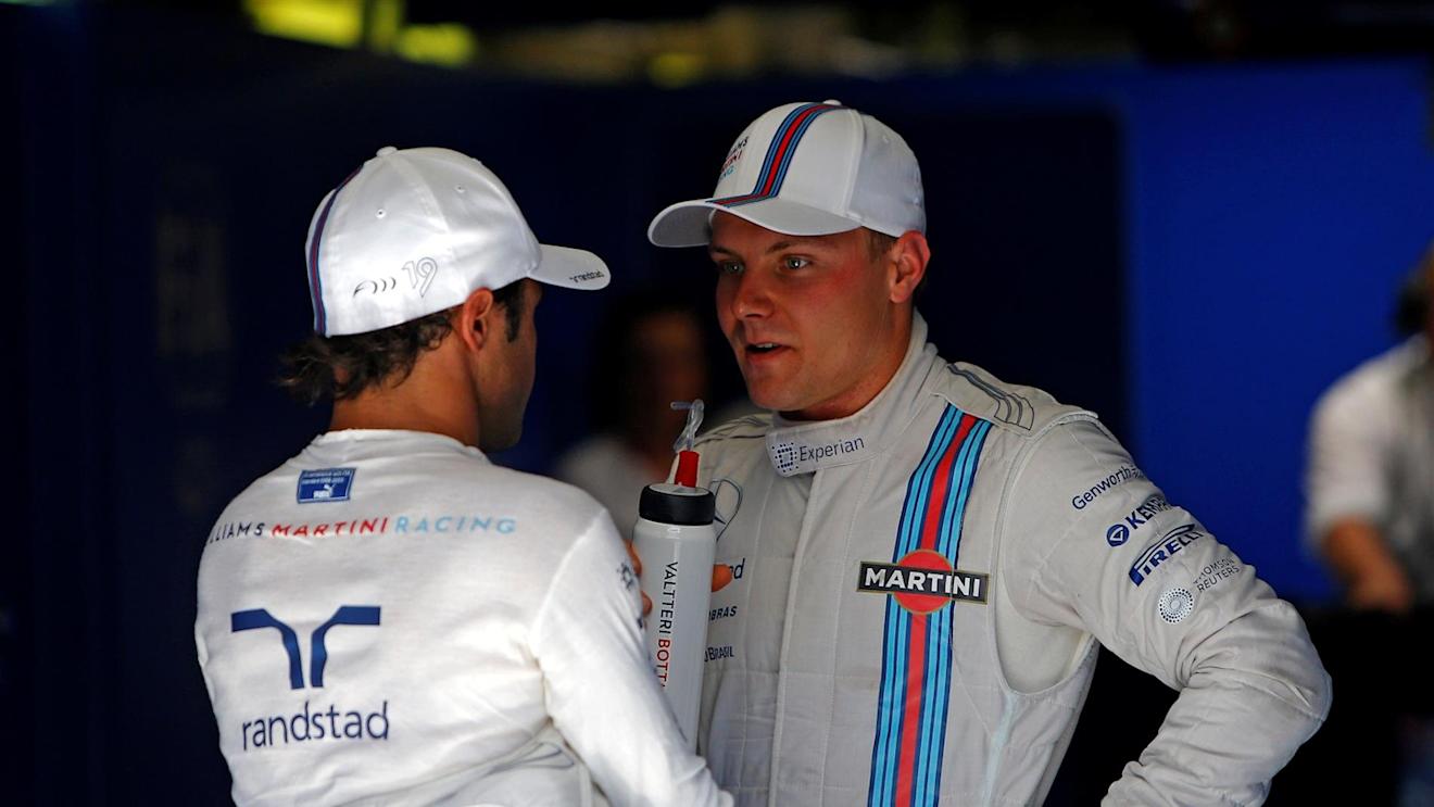 Felipe Massa (BRA) Williams and Valtteri Bottas (FIN) Williams in parc ferme. Formula One World Championship, Rd10, German Grand Prix, Qualifying, Hockenheim, Germany, Saturday, 19 July 2014 © Sutton Images. No reproduction without permission