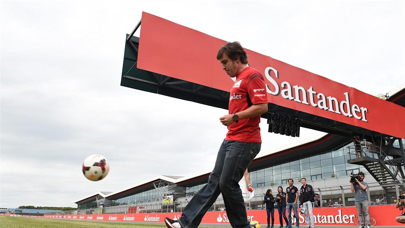 Fernando Alonso (ESP) Ferrari at the penalty shootout. Formula One World Championship, Rd9, British Grand Prix, Preparations, Silverstone, England, Thursday, 3 July 2014 © Sutton Images. No reproduction without permission