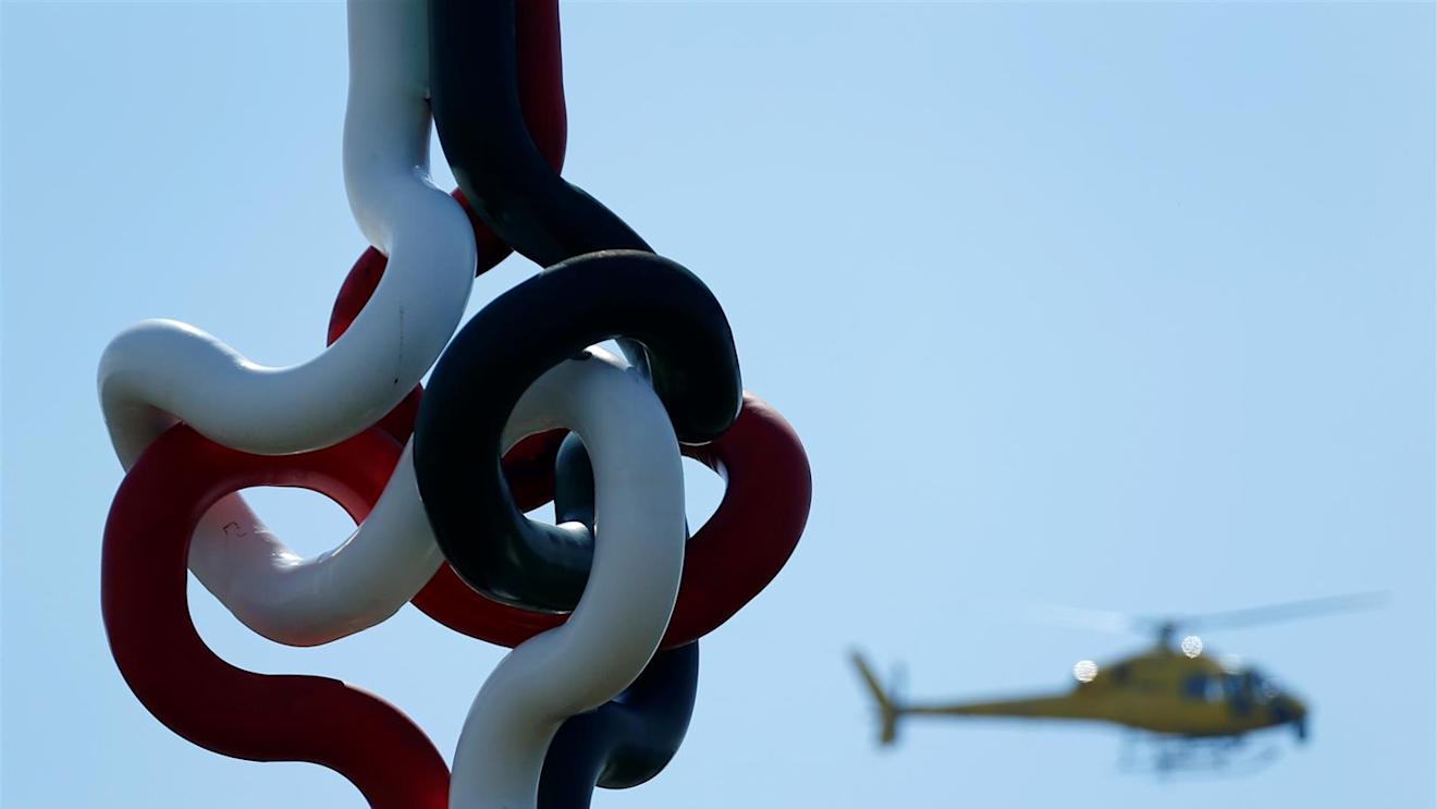 Sculpture and helicopter. Formula One World Championship, Rd11, Hungarian Grand Prix, Practice, Hungaroring, Hungary. Friday, 25 July 2014 © Sutton Images. No reproduction without permission