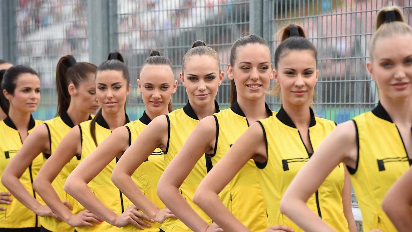 Grid girls. Formula One World Championship, Rd11, Hungarian Grand Prix, Qualifying, Hungaroring, Hungary. Saturday, 26 July 2014 © Sutton Images. No reproduction without permission
