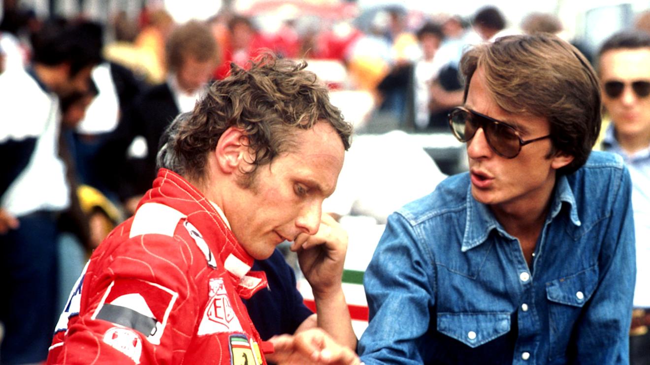 Niki Lauda and Luca Di Montezemolo German Grand Prix, Nurburgring, 3 August 1975 © Sutton Images. No reproduction without permission