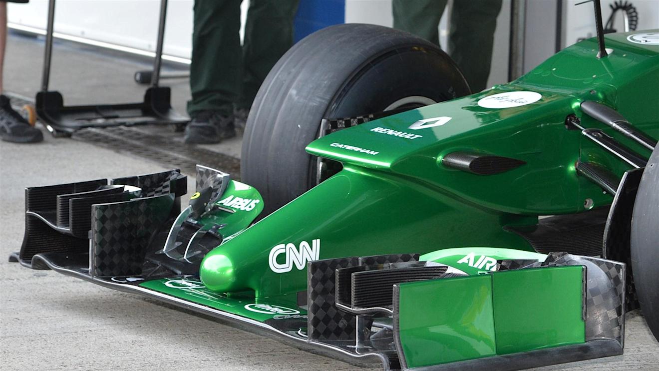 Marcus Ericsson (SWE) Caterham CT05 nose and front wing detail. Formula One Testing, Jerez, Spain, Day One, Tuesday, 28 January 2014. © Sutton Images