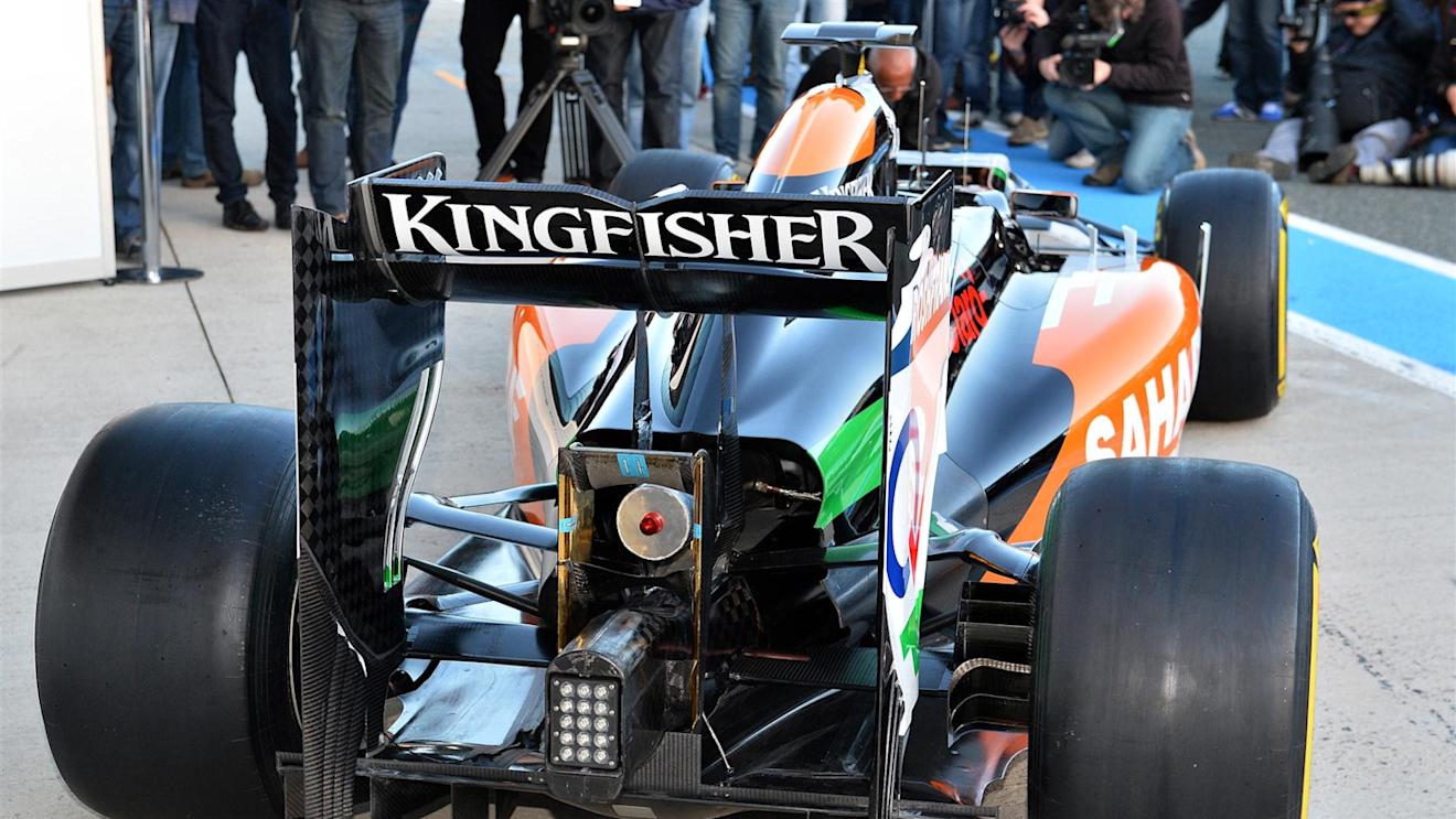 Force India VJM07 rear and rear wing detail. Formula One Testing, Jerez, Spain, Day One, Tuesday, 28 January 2014. © Sutton Images