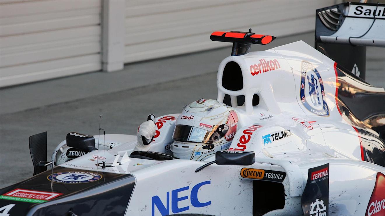 Kamui Kobayashi (JPN) Sauber C31 celebrates in parc ferme. Formula One World Championship, Rd15, Japanese Grand Prix, Race, Suzuka, Japan, Sunday, 7 October 2012. © Sutton Images