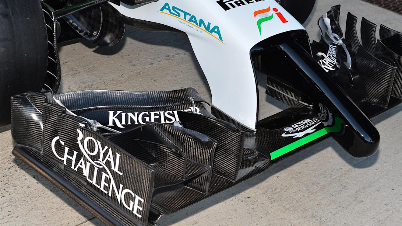 Force India VJM07 nose and front wing detail. Formula One Testing, Jerez, Spain, Day One, Tuesday, 28 January 2014. © Sutton Images
