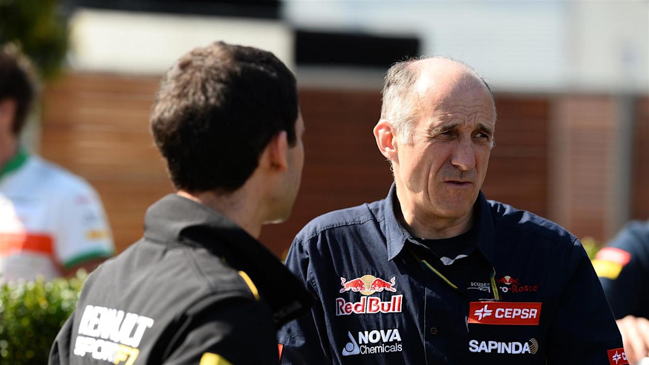 Franz Tost (AUT) Scuderia Toro Rosso Team Principal talks to Remi Taffin (FRA) Head of Renault Sport F1 Track Operations. Formula One World Championship, Rd1, Australian Grand Prix, Practice, Albert Park, Melbourne, Australia, Friday, 14 March 2014
