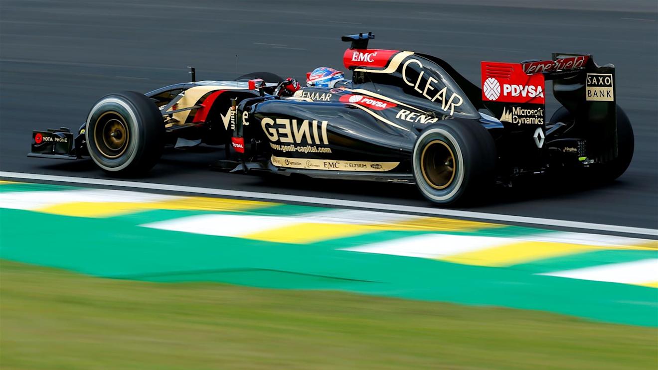 Romain Grosjean (FRA) Lotus E22. Formula One World Championship, Rd18, Brazilian Grand Prix, Practice, Sao Paulo, Brazil, Friday, 7 November 2014