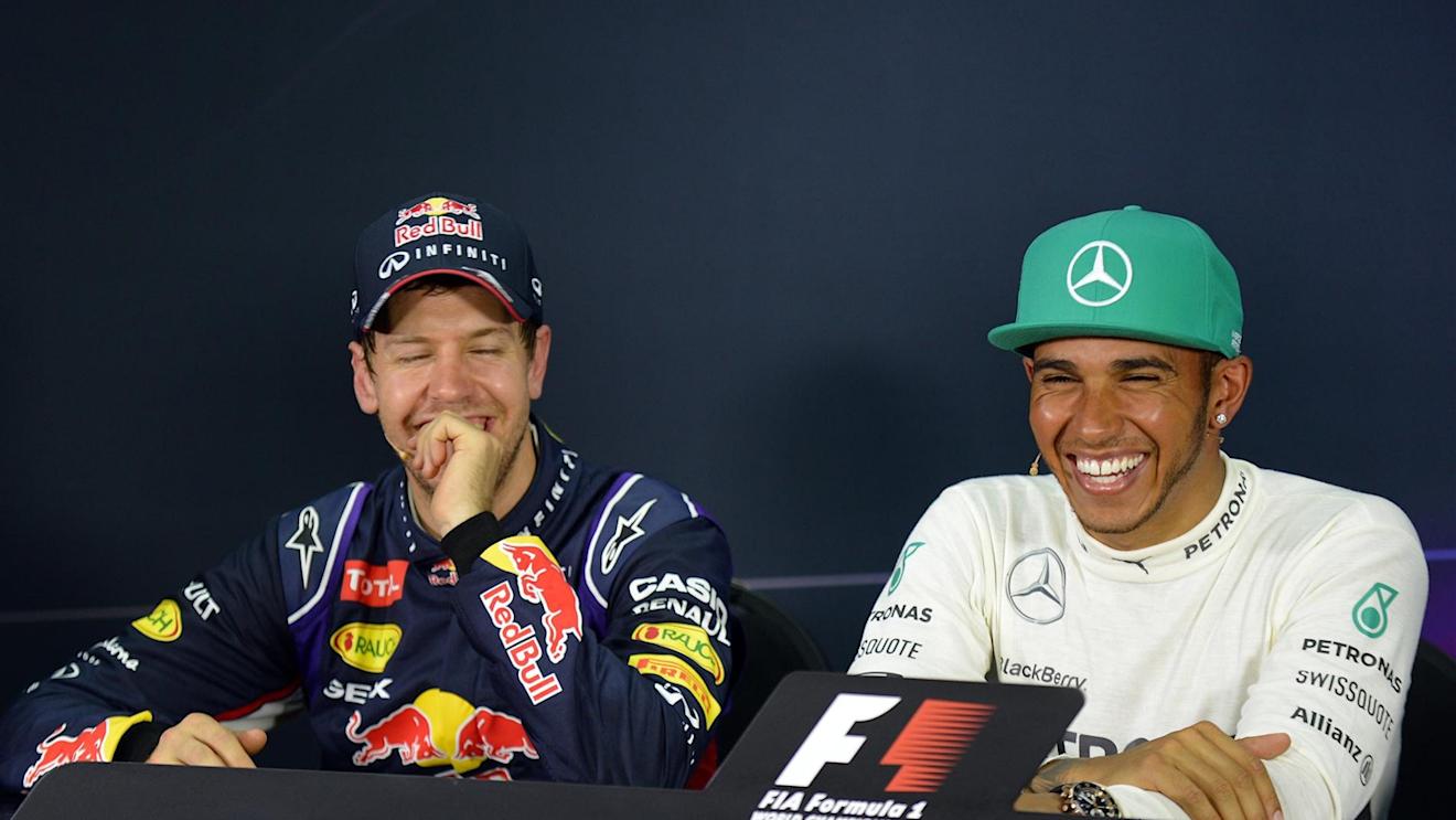 Press Conference and qualifying results: 1st Lewis Hamilton (GBR) Mercedes AMG F1, right. 2nd Sebastian Vettel (GER) Red Bull Racing, left. Formula One World Championship, Rd2, Malaysian Grand Prix, Qualifying, Sepang, Malaysia, Saturday, 29 March 2014. © Sutton Images