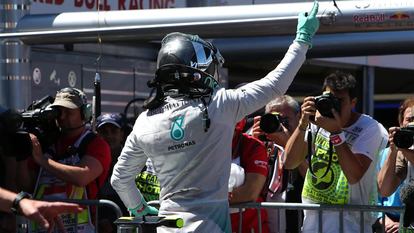 Pole sitter Nico Rosberg (GER) Mercedes AMG F1 celebrates in parc ferme. Formula One World Championship, Rd6, Monaco Grand Prix, Qualifying, Monte-Carlo, Monaco, Saturday, 24 May 2014. © Sutton Images