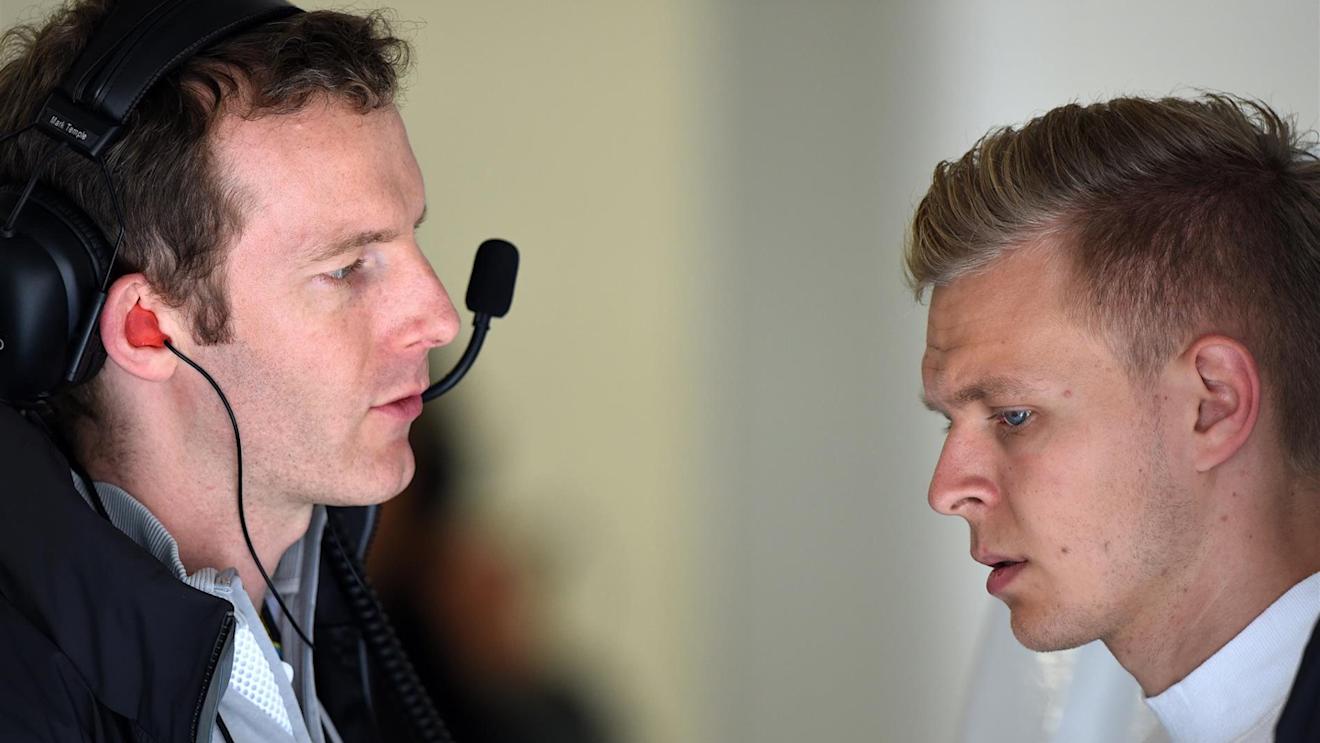 Mark Temple (GBR) McLaren Race Engineer and Kevin Magnussen (DEN) McLaren. Formula One World Championship, Rd8, Austrian Grand Prix, Practice, Spielberg, Austria, Friday, 20 June 2014. © Sutton Images