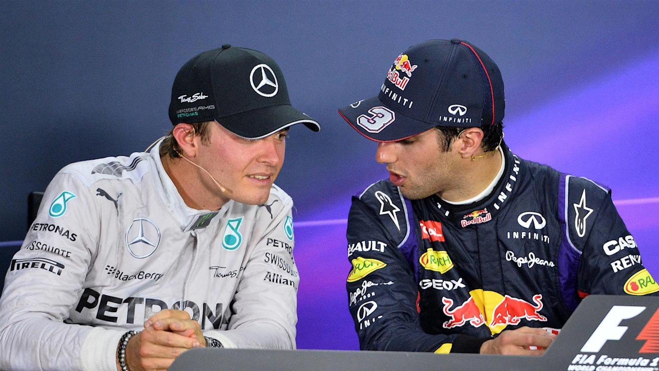 (L to R): Second placed Nico Rosberg (GER) Mercedes AMG F1 and race winner Daniel Ricciardo (AUS) Red Bull Racing in the post-race Press Conference. Formula One World Championship, Rd7, Canadian Grand Prix, Race Day, Montreal, Canada, Sunday, 8 June 2014. © Sutton Images