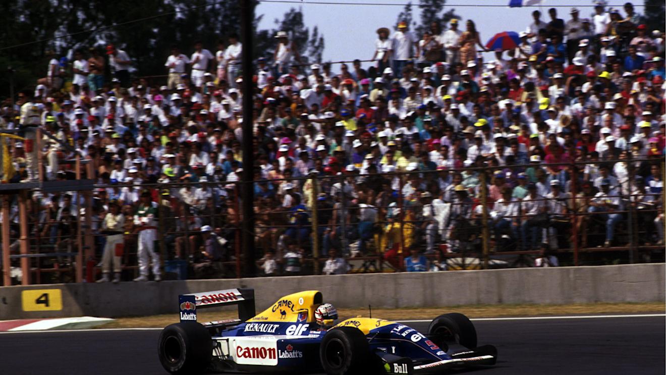 Race winner Nigel Mansell (GBR) Williams FW14B Mexican Grand Prix, Mexico City, 22 March 1992
