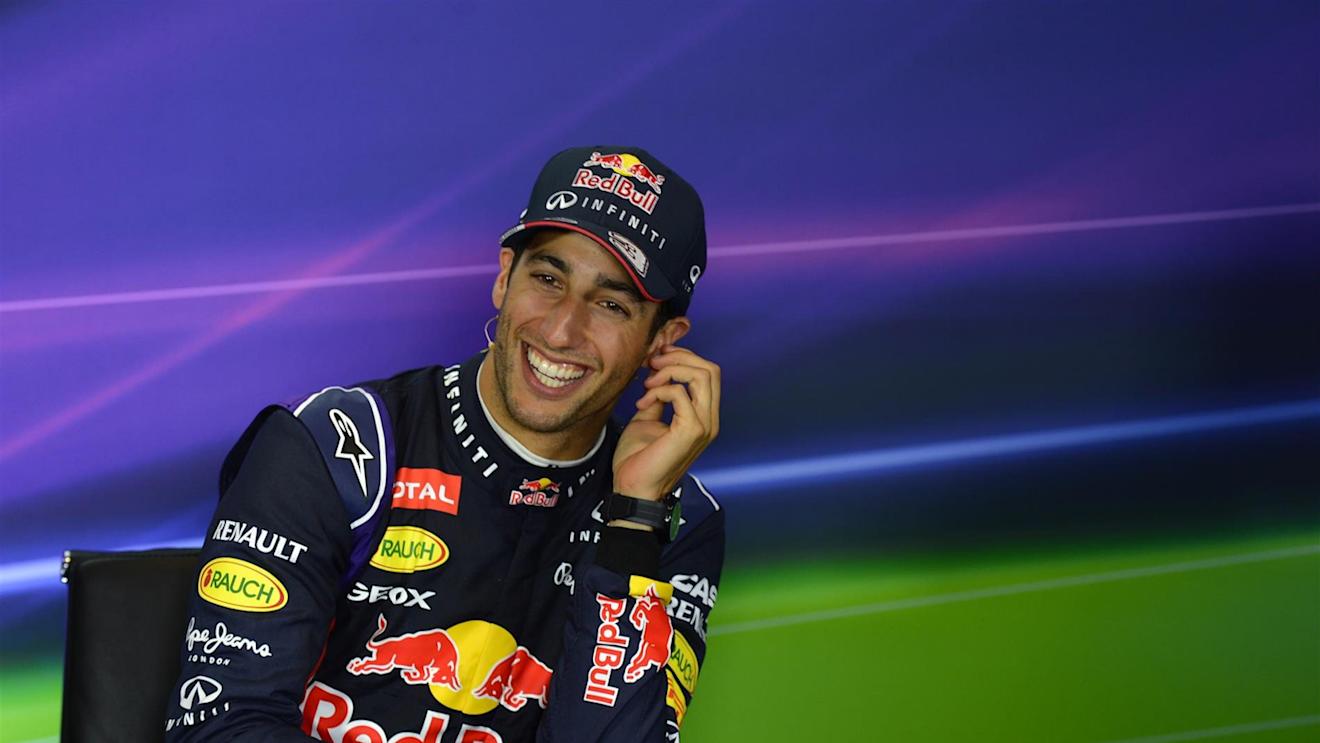 Daniel Ricciardo (AUS) Red Bull Racing in the Press Conference. Formula One World Championship, Rd9, British Grand Prix, Race Day, Silverstone, England, Sunday, 6 July 2014