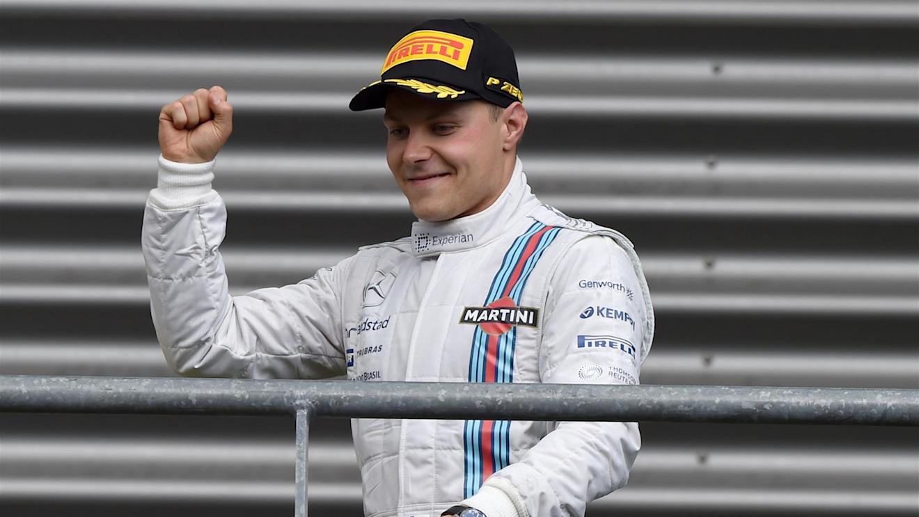 Valtteri Bottas (FIN) Williams celebrates on the podium. Formula One World Championship, Rd12, Belgian Grand Prix, Race Day, Spa-Francorchamps, Belgium, Sunday, 24 August 2014. © Sutton Images