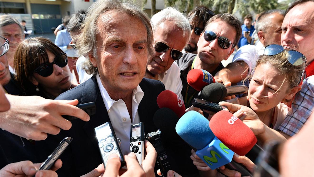 Luca di Montezemolo (ITA) Ferrari President talks with the media. Formula One World Championship, Rd3, Bahrain Grand Prix, Race, Bahrain International Circuit, Sakhir, Bahrain, Sunday, 6 April 2014. © Sutton Images