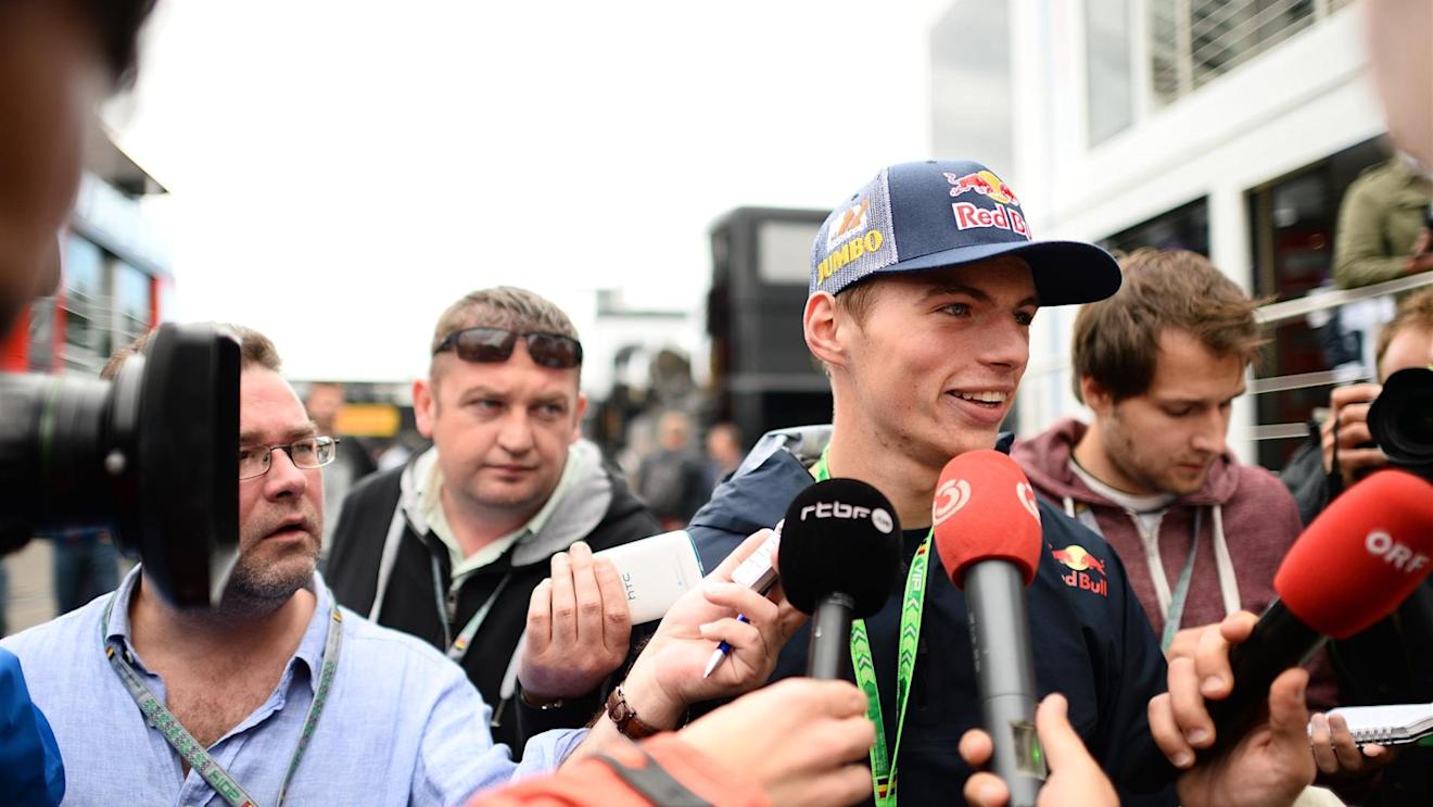 Max Verstappen (NDL) is interviewed about becoming a Scuderia Toro Rosso driver in 2015. Formula One World Championship, Rd12, Belgian Grand Prix, Preparations, Spa-Francorchamps, Belgium, Thursday, 21 August 2014