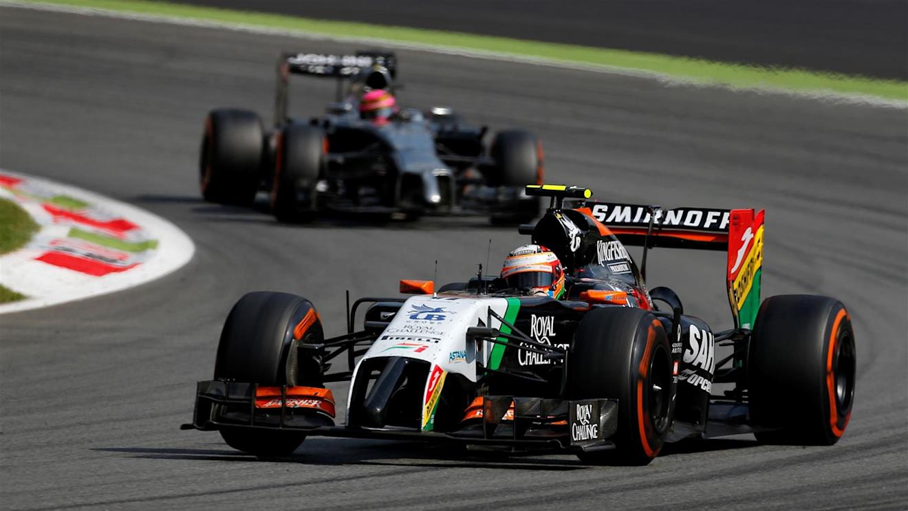 Sergio Perez (MEX) Force India VJM07. Formula One World Championship, Rd13, Italian Grand Prix, Monza, Italy, Race Day, Sunday, 7 September 2014