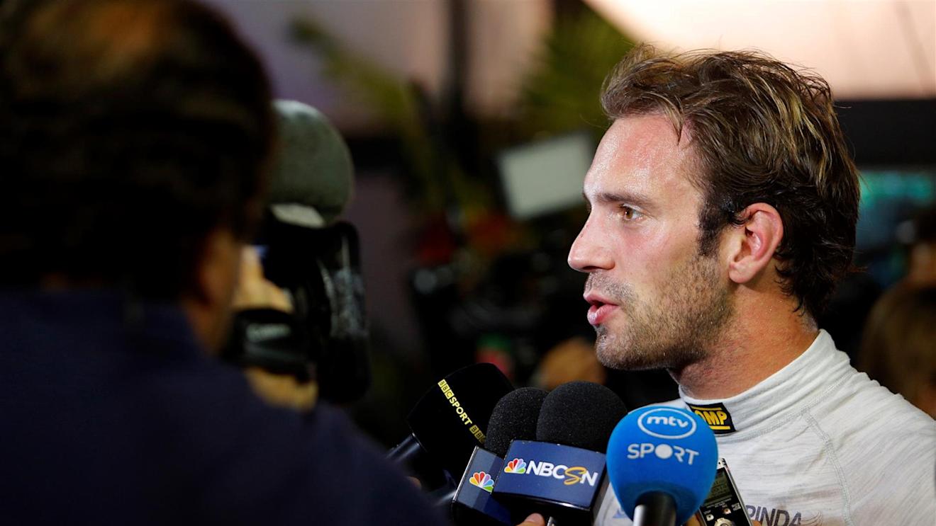 Jean-Eric Vergne (FRA) Scuderia Toro Rosso is interviewed. Formula One World Championship, Rd14, Singapore Grand Prix, Marina Bay Street Circuit, Singapore, Qualifying, Saturday, 20 September 2014