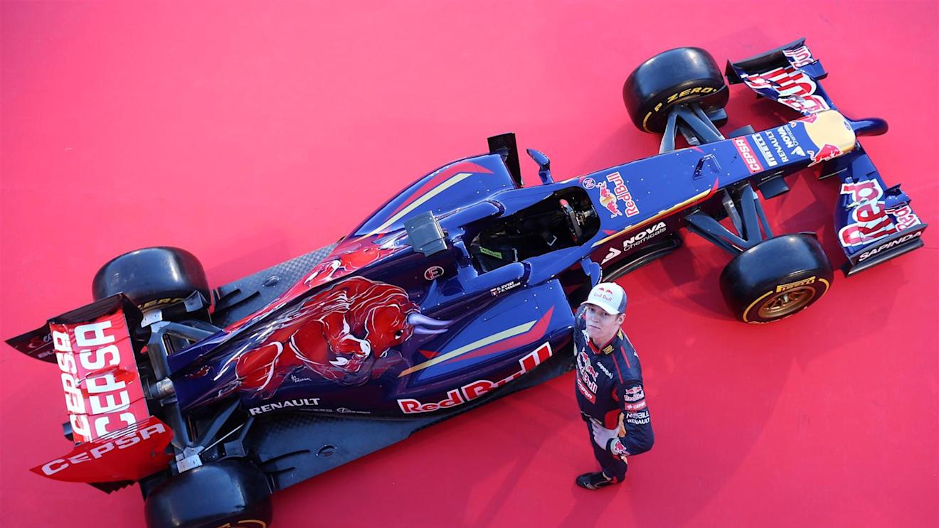 Daniil Kyvat (RUS) Scuderia Toro Rosso with the new Scuderia Toro Rosso STR9. Scuderia Toro Rosso STR9 Launch, Jerez, Spain, Monday, 27 January 2014
