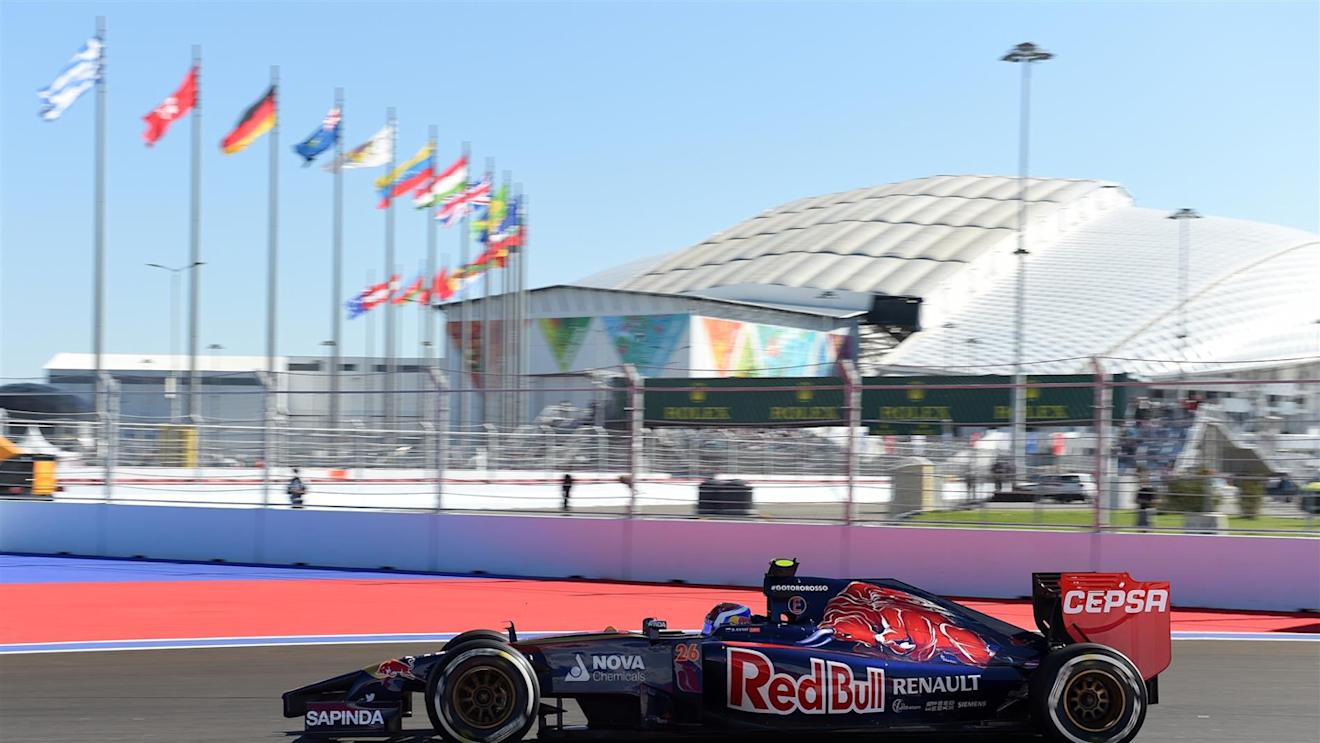 Daniil Kvyat (RUS) Scuderia Toro Rosso STR9. Formula One World Championship, Rd16, Russian Grand Prix, Practice, Sochi Autodrom, Sochi, Krasnodar Krai, Russia, Friday, 10 October 2014