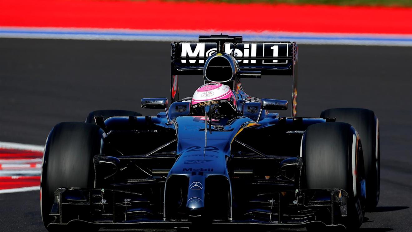 Jenson Button (GBR) McLaren MP4-29. Formula One World Championship, Rd16, Russian Grand Prix, Practice, Sochi Autodrom, Sochi, Krasnodar Krai, Russia, Friday, 10 October 2014