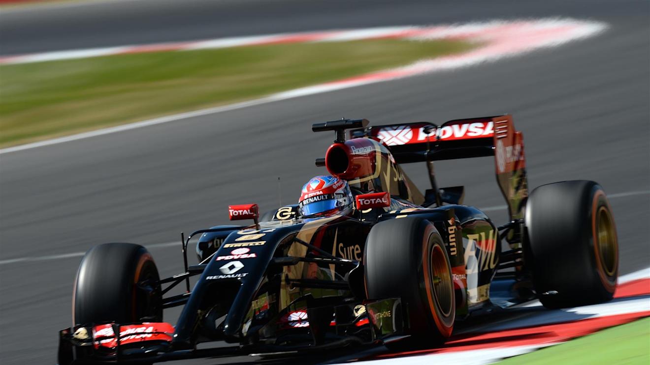 Romain Grosjean (FRA) Lotus E22. Formula One World Championship, Rd9, British Grand Prix, Practice, Silverstone, England, Friday, 4 July 2014