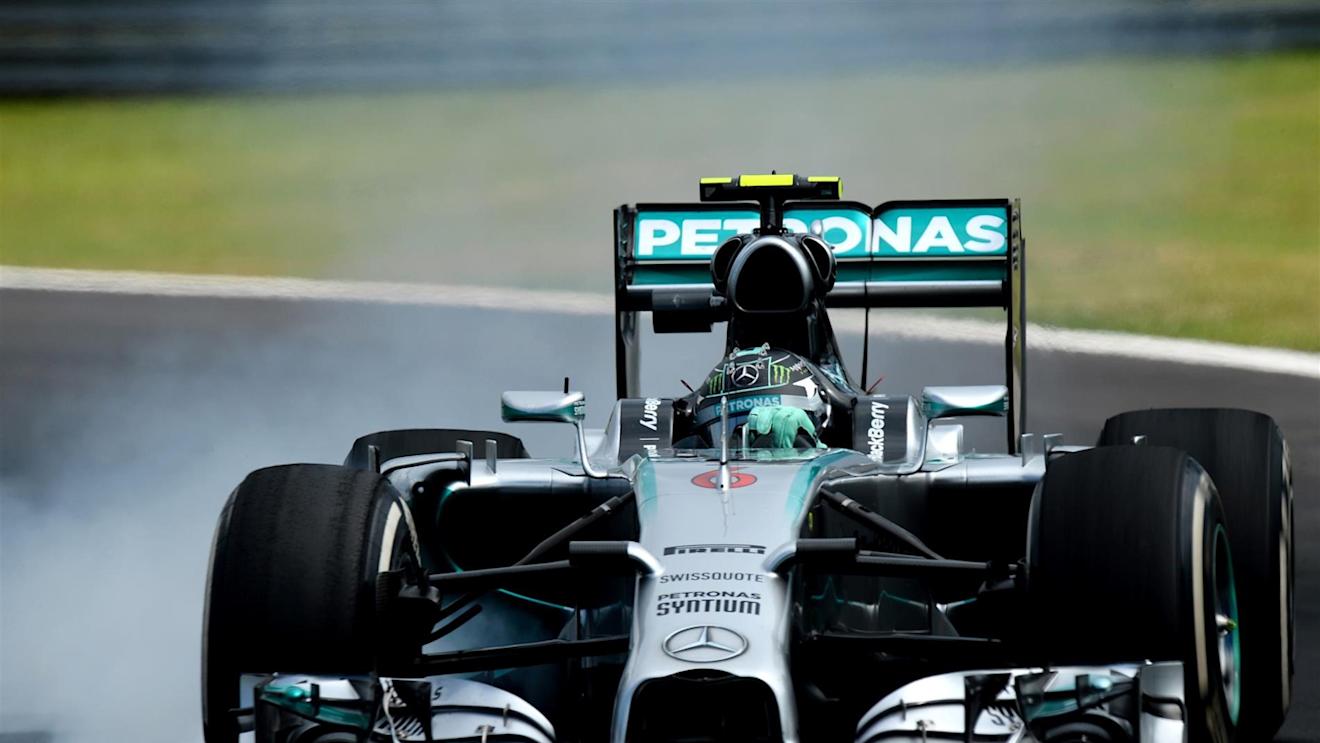 Nico Rosberg (GER) Mercedes AMG F1 W05 locks up under braking. Formula One World Championship, Rd18, Brazilian Grand Prix, Practice, Sao Paulo, Brazil, Friday, 7 November 2014